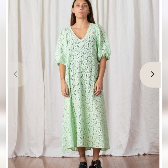 green emerald velvet dress PLEATED MESH DRESS